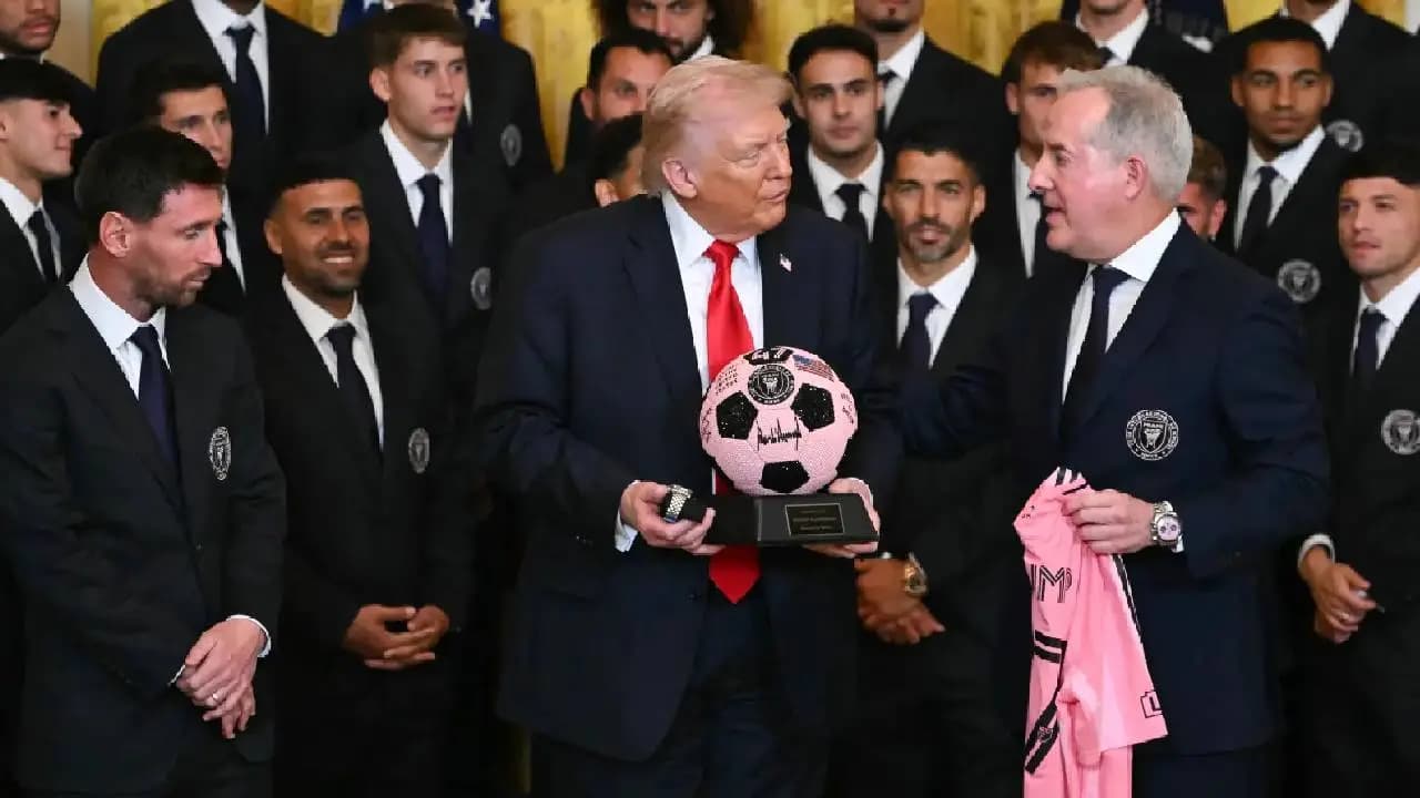 Lionel messi meets Donald Trump at white house