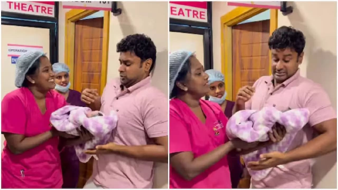 Viral Video: Chennai Father’s Hands Tremble as He Holds Newborn for the First Time
