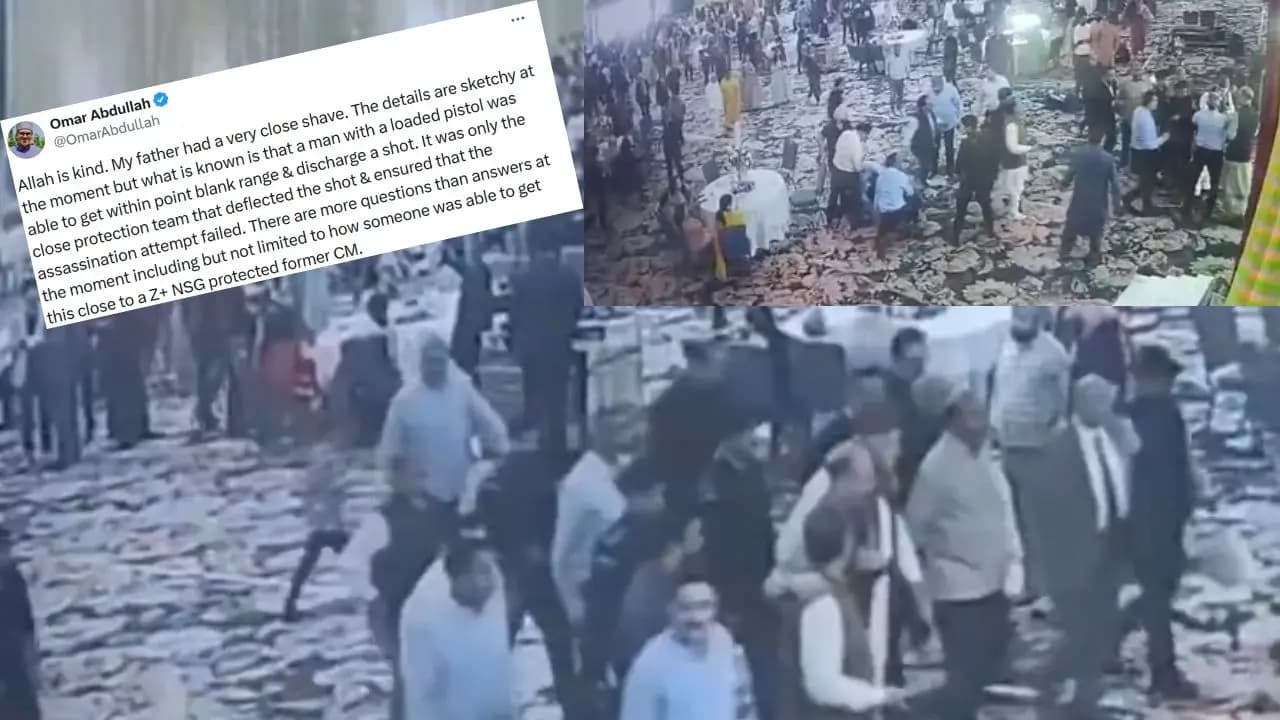 Farooq Abdullah Targeted in Firing at Jammu Wedding; Omar Abdullah Shares Viral Video