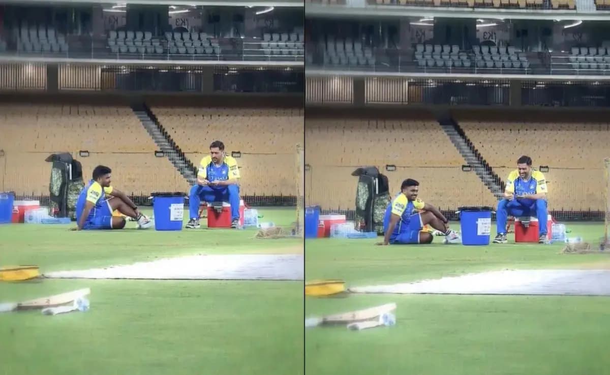 Sanju Samson gets involved in light hearted chat with Dhoni during CSK practice ahead of IPL
