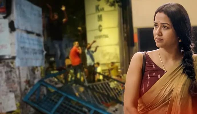 tollywood actress sohini sarkar protest against r g kar ent