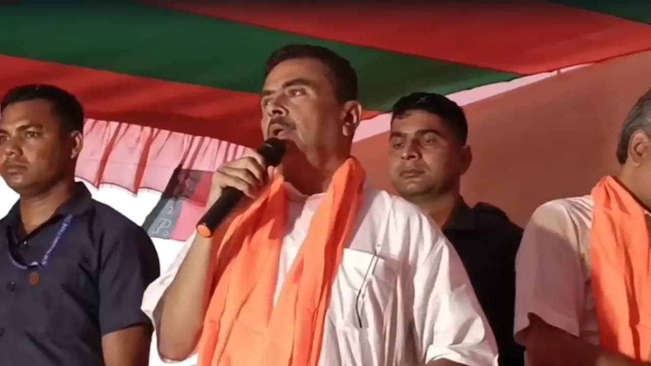 Suvendu Adhikari Challenges Mamata Banerjee in Bhowanipore During High-Voltage Nandigram Rally