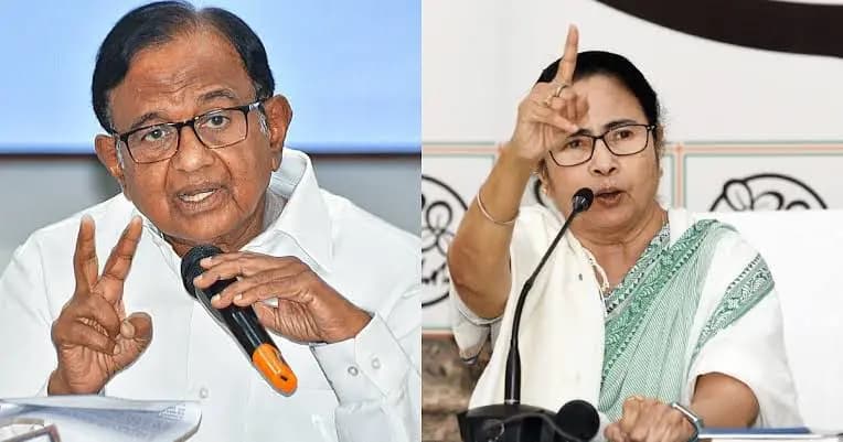 Mamata Banerjee and P Chidambaram meeting at nabanna