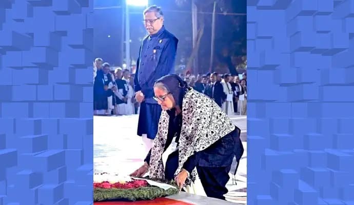 sheikh hasina at dhaka shahid minar