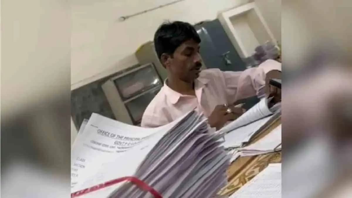 Peon Caught Evaluating Answer Sheets In Madhya Pradesh 