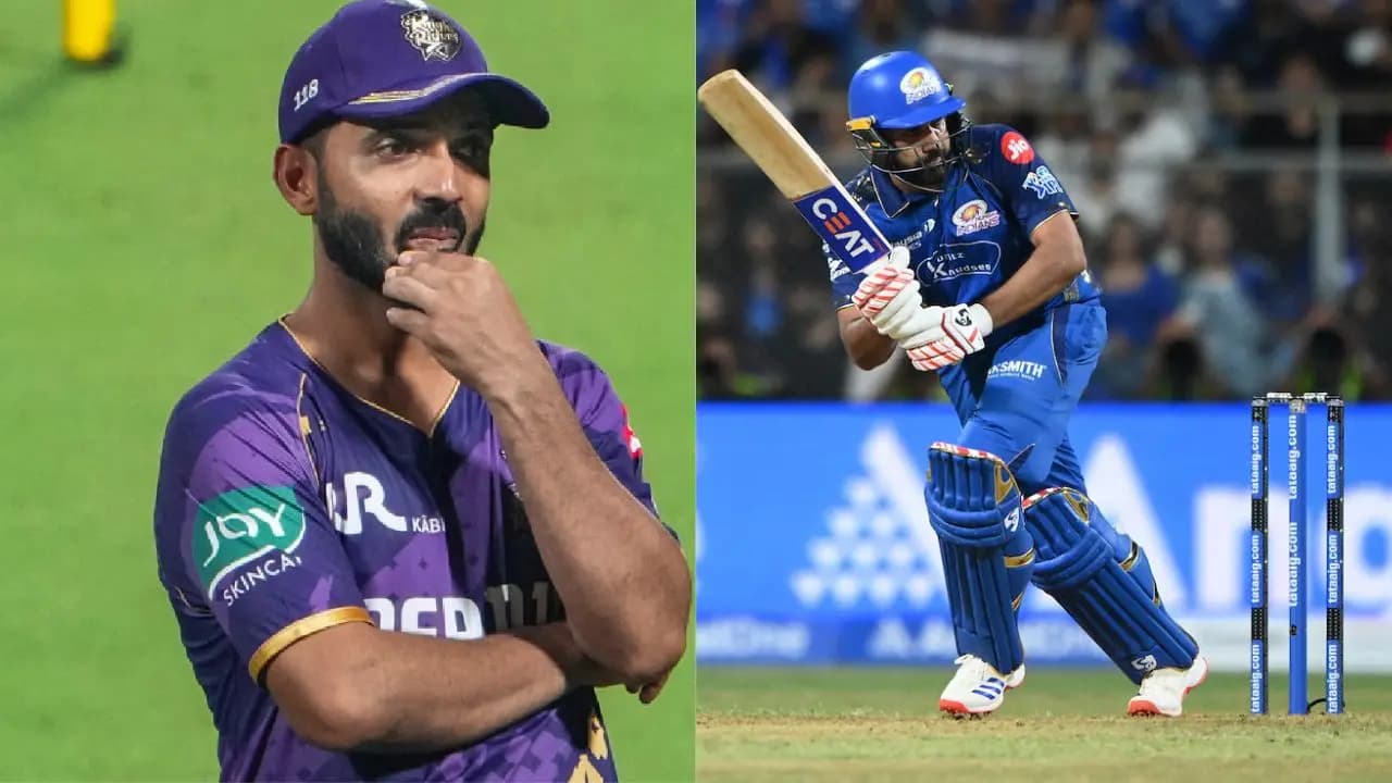 IPL 2026:Mumbai Indians opener Rohit Sharma teases KKR captain Ajinkya Rahane during high voltage match 