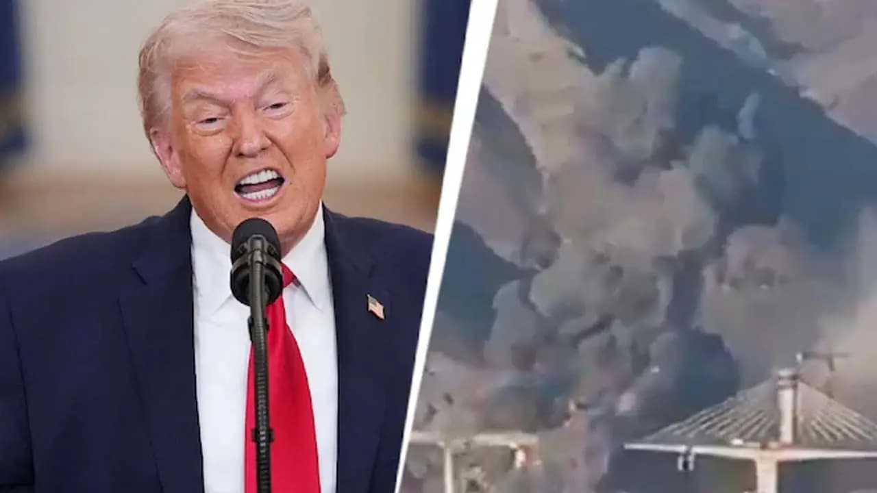 Make deal before its too late Trumps warning after attack on Iran B-1 bridge