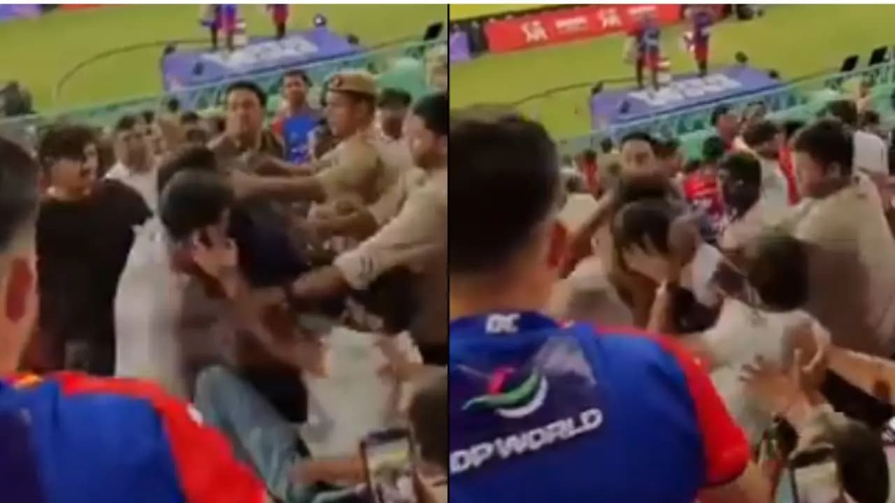 IPL 2026:Violent fan brawl erupts in LSG vs DC clash 