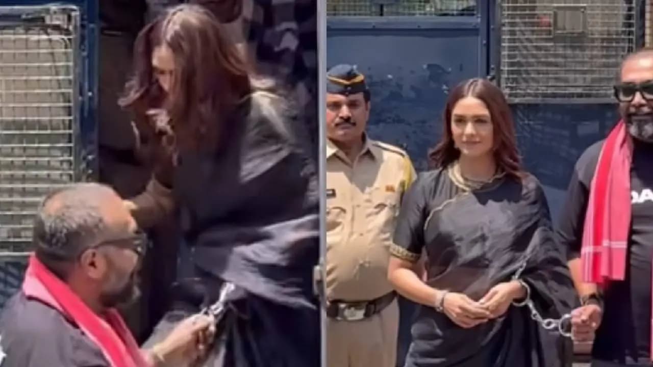 Mrunal Thakur arrested video sparks on social media amid Dacoit trailer launch 