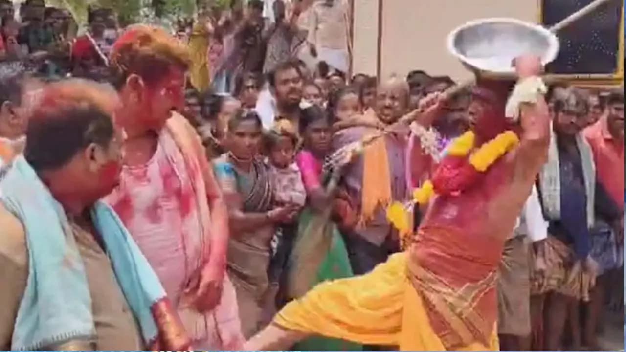 Salvation through a priests kick a bizarre belief in Kurnool Karnataka
