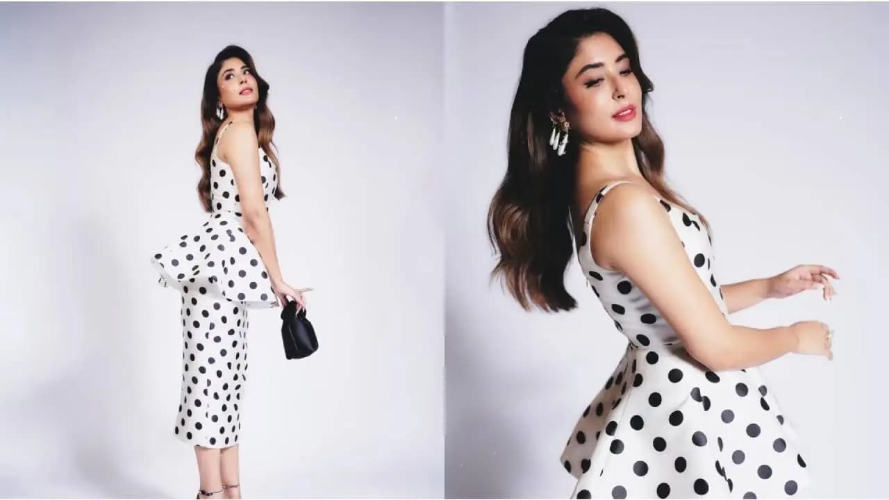 Kritika Kamra Flaunts Vintage Polka Dot Look for Matka King Promotions After Wedding