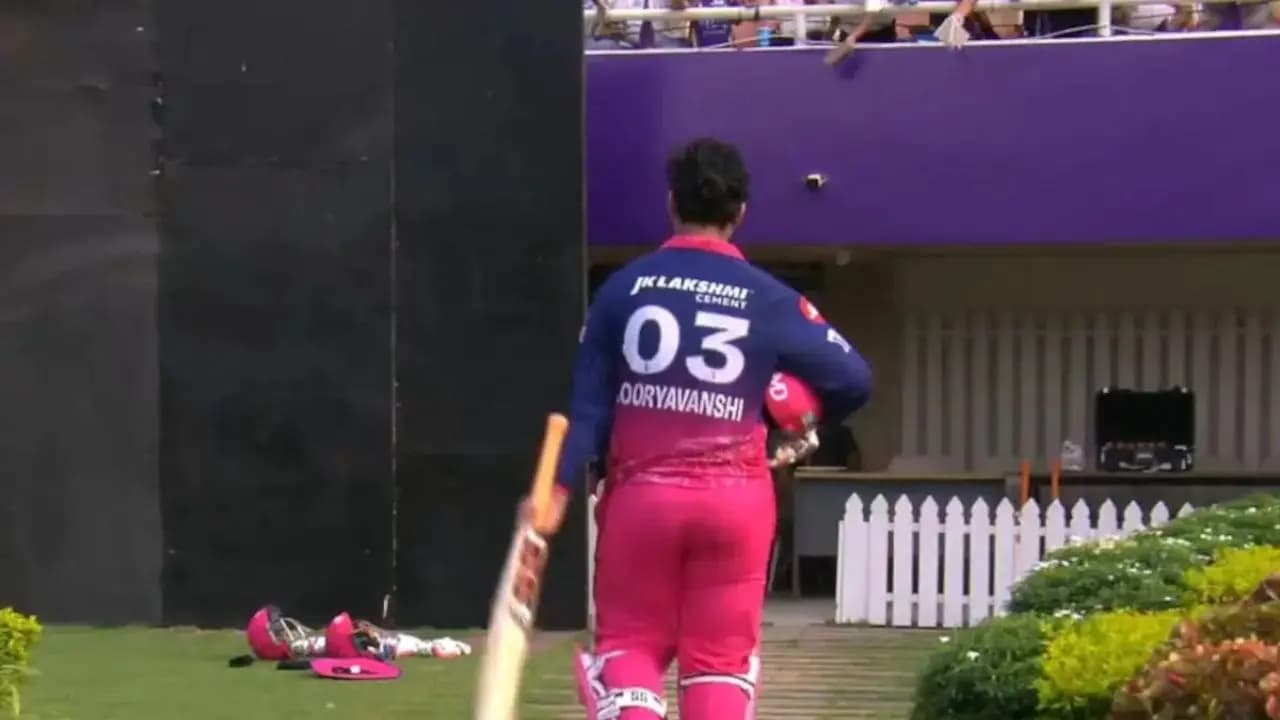 IPL 2026: Rajasthan Royals Vaibhav Sooryavanshi spotted in tears near the boundary rope after their loss to Kolkata Knight Riders 