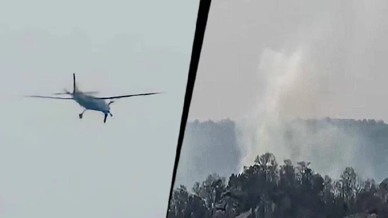 Private jet crashes into hillside in Chhattisgarh