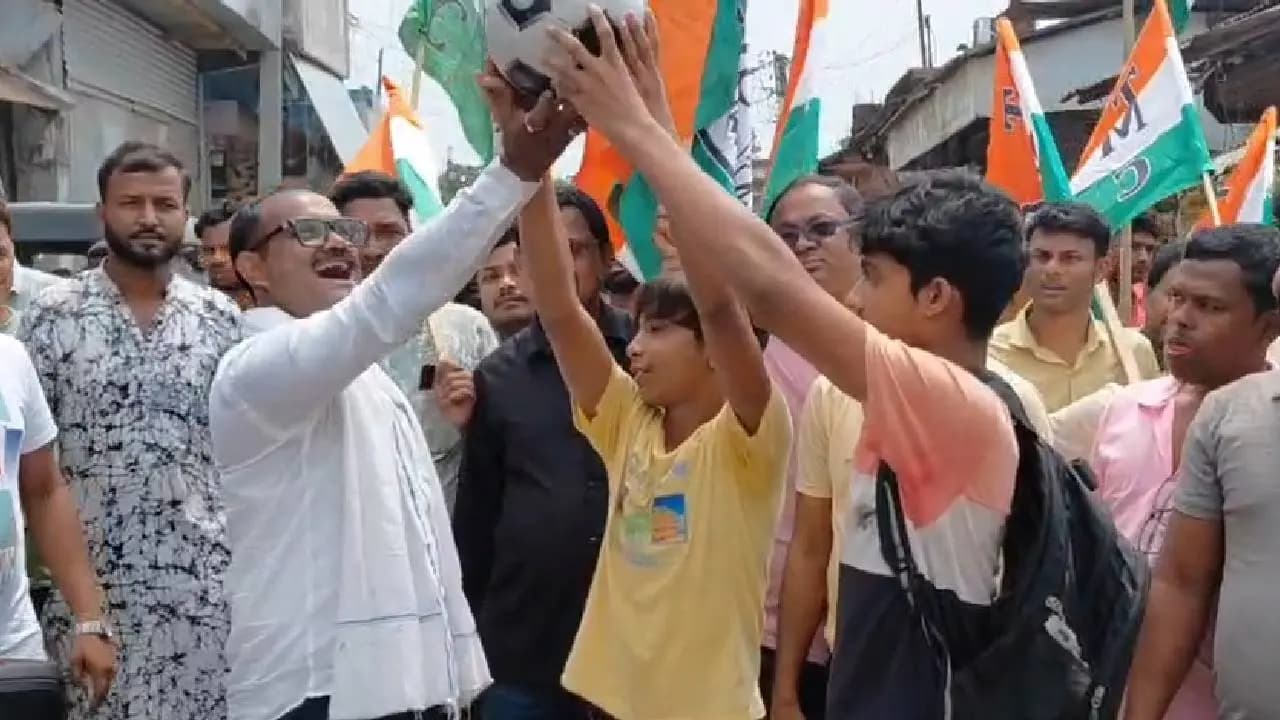 West Bengal Election 2026: Could not deny the request but Abhijit Dey Bhowmik played football with the children during election campaign