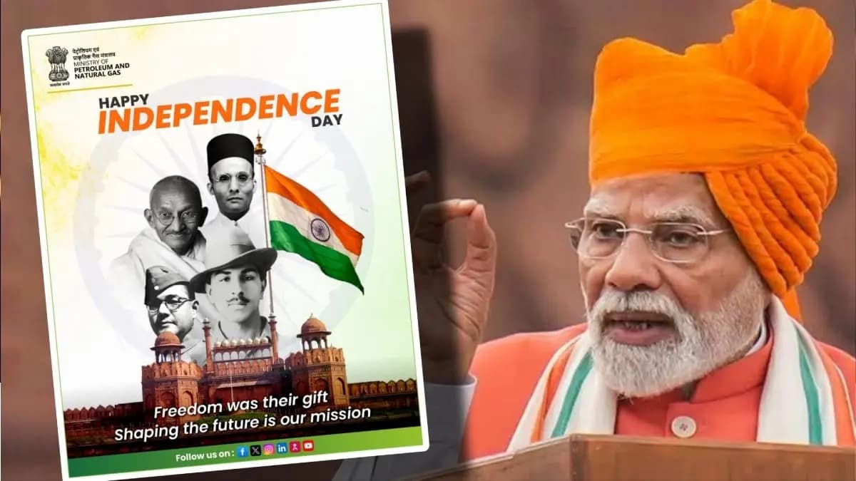 Ministry of Petroleum and Natural Gas posts picture of Savarkar above Gandhi Subhash and Bhagat sparks outrage