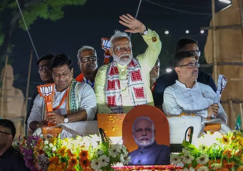 Pm Modi Road Show in North Kolkata