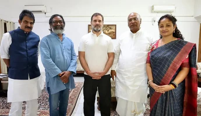 Hemant meets Kharge Rahul Gandhi gnr