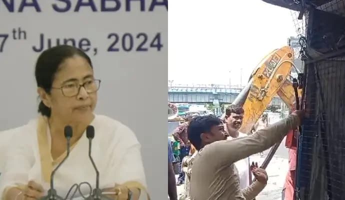 mamata at nabanna on hawker