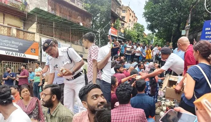 Lalbazar gave water and food for the protestors as unique scenario in rg kar protest