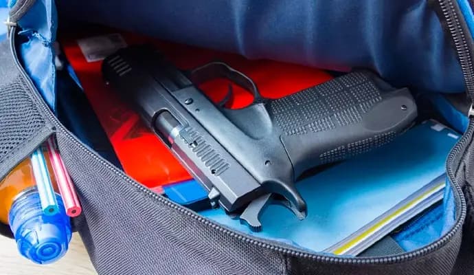student detained for going to school with firearms