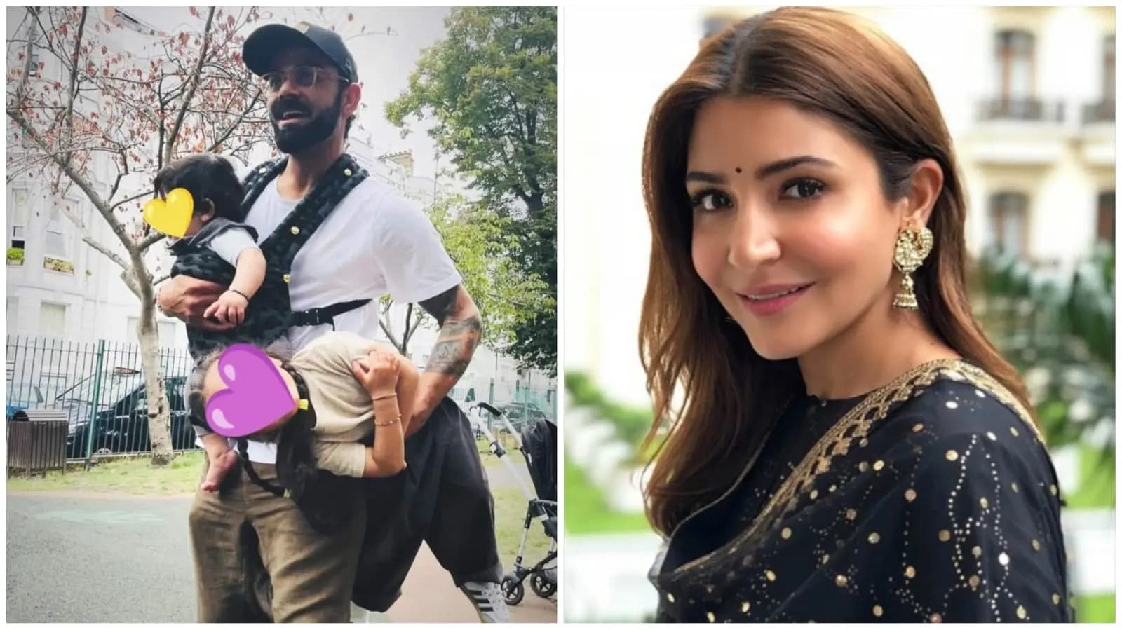 anushka sharma posts first picture of virat kohli with their kids akaay and vamika ent