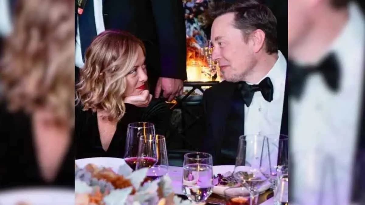 Elon Musk with  Giorgia Meloni at a recent event has gone viral gnr