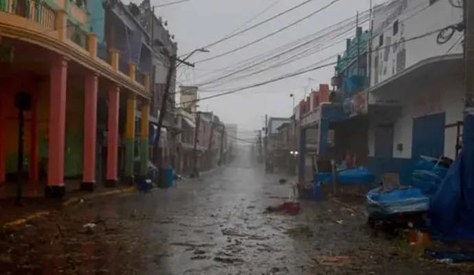 Hurricane Beryl roars by Jamaica
