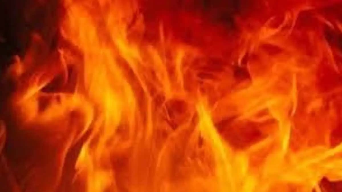 fire broke out at a market, fire brigade in action gnr