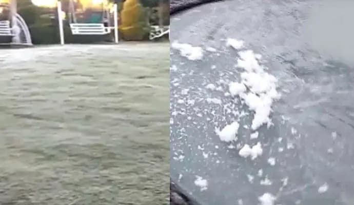 thin sheet of ice forms at places in Mount Abu