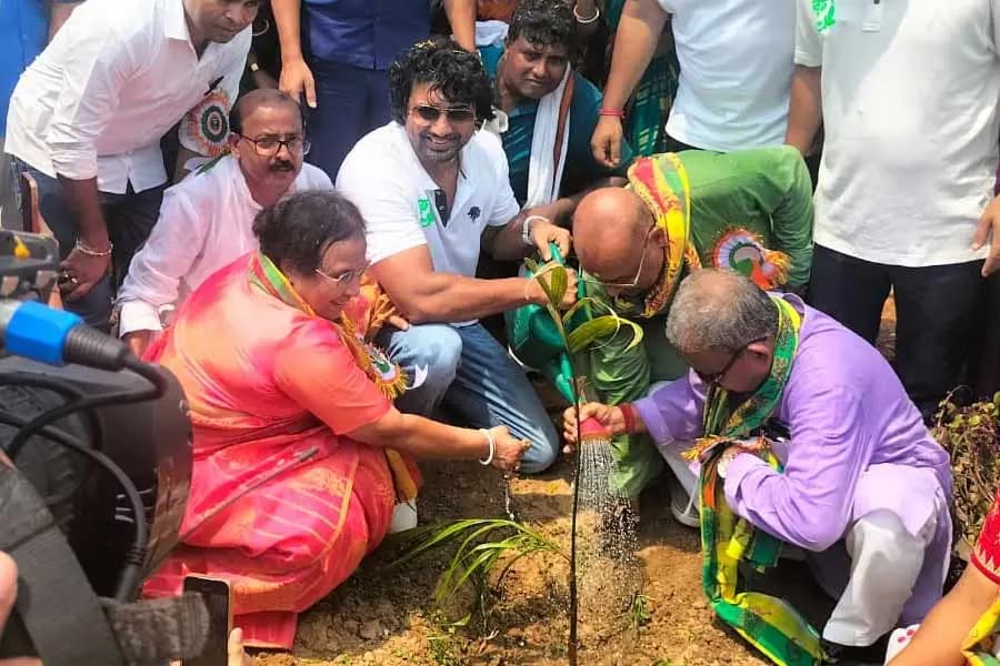 Dev is planting trees in ghatal