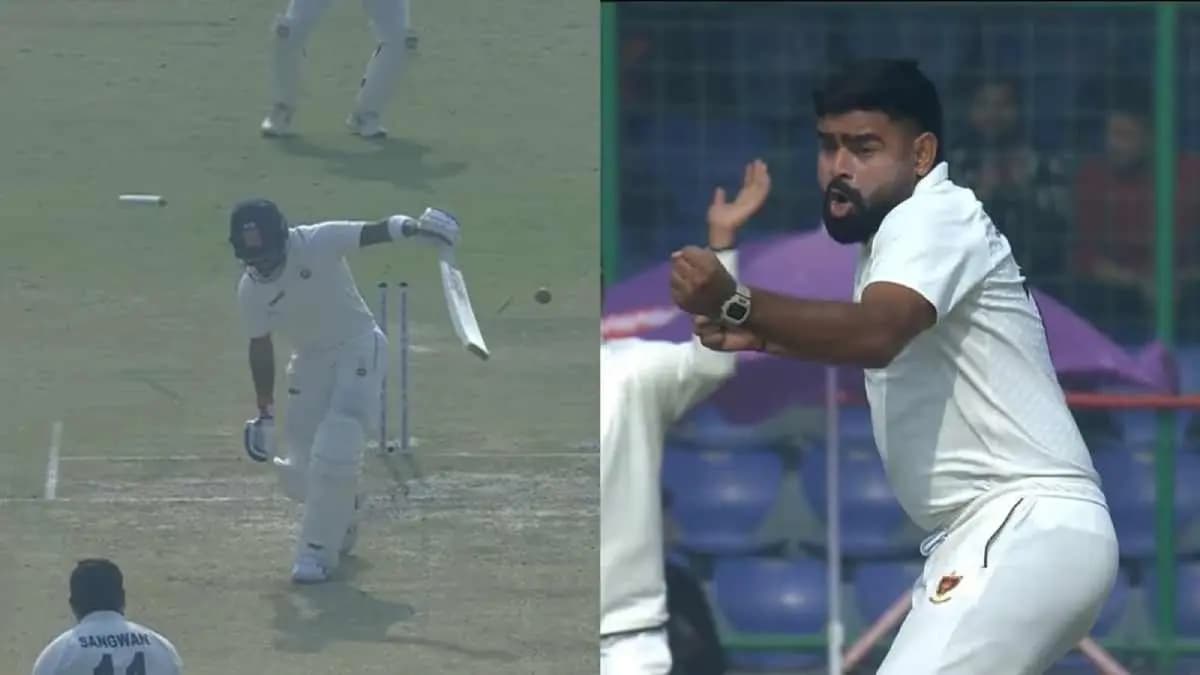 ranji trophy live who is himanshu sangwan? railways ticket collector and rishabh pant's former teammate who clean bowled virat kohli spt