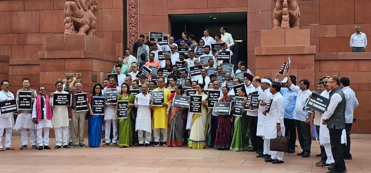Opposition MPs Protest Outside Parliament Against Rising Vegetable Prices gnr