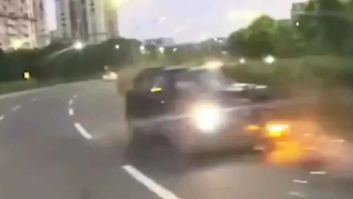 On Camera, Car Driving On Wrong Side Hits Biker In Gurugram, He Dies gnr
