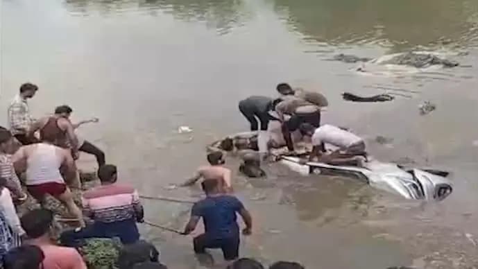 Two Killed As Car Loses Control Falls Into River