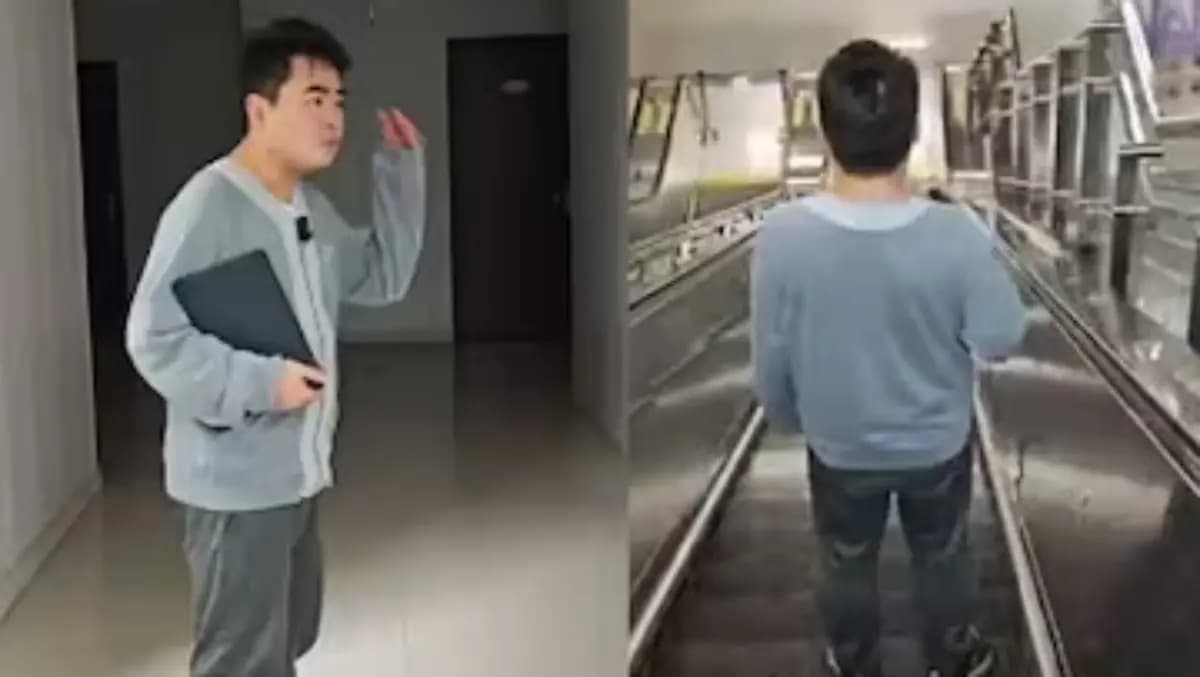 Video Of A Chinese Man's Daily Commute To Work goes Viral gnr