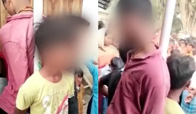 On Camera, 4 Boys Tied To Pole, Thrashed In Bihar. They Stole Biscuits