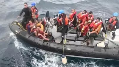 Eight Indian nationals rescued from the capsized oil tanker gnr