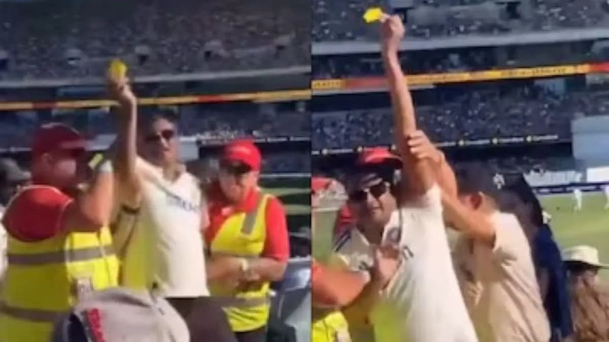 An Indian fan was removed from the crowd in Adelaide for bizarre behaviour during the match spt 