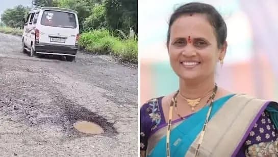 Maharashtra Woman Sitting Behind Husband Dies After Bike Falls Due To Pothole