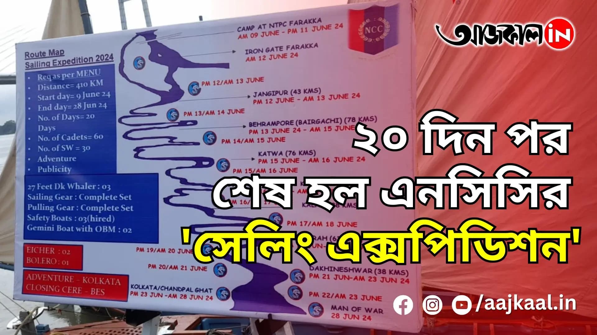 ২০ দিন পর শেষ হল এনসিসির 'সেলিং এক্সপিডিশন'