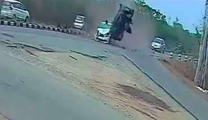 Speeding Car Flung Into Air, Rams Another Car