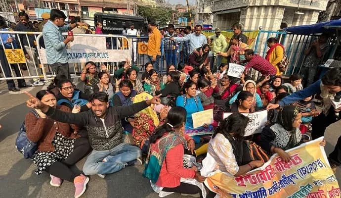 upper primary school candidates protest