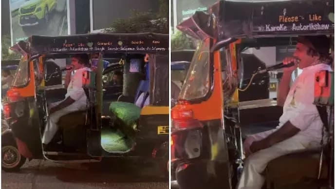Mumbai auto driver turns rickshaw into karaoke stage video of him singing creates buzz gnr 