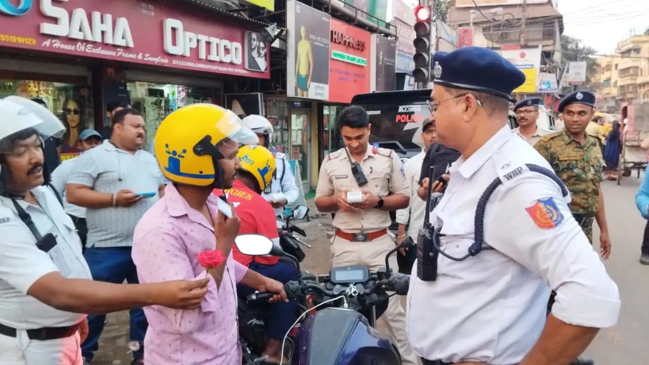rose and helmet distribution on 21st february