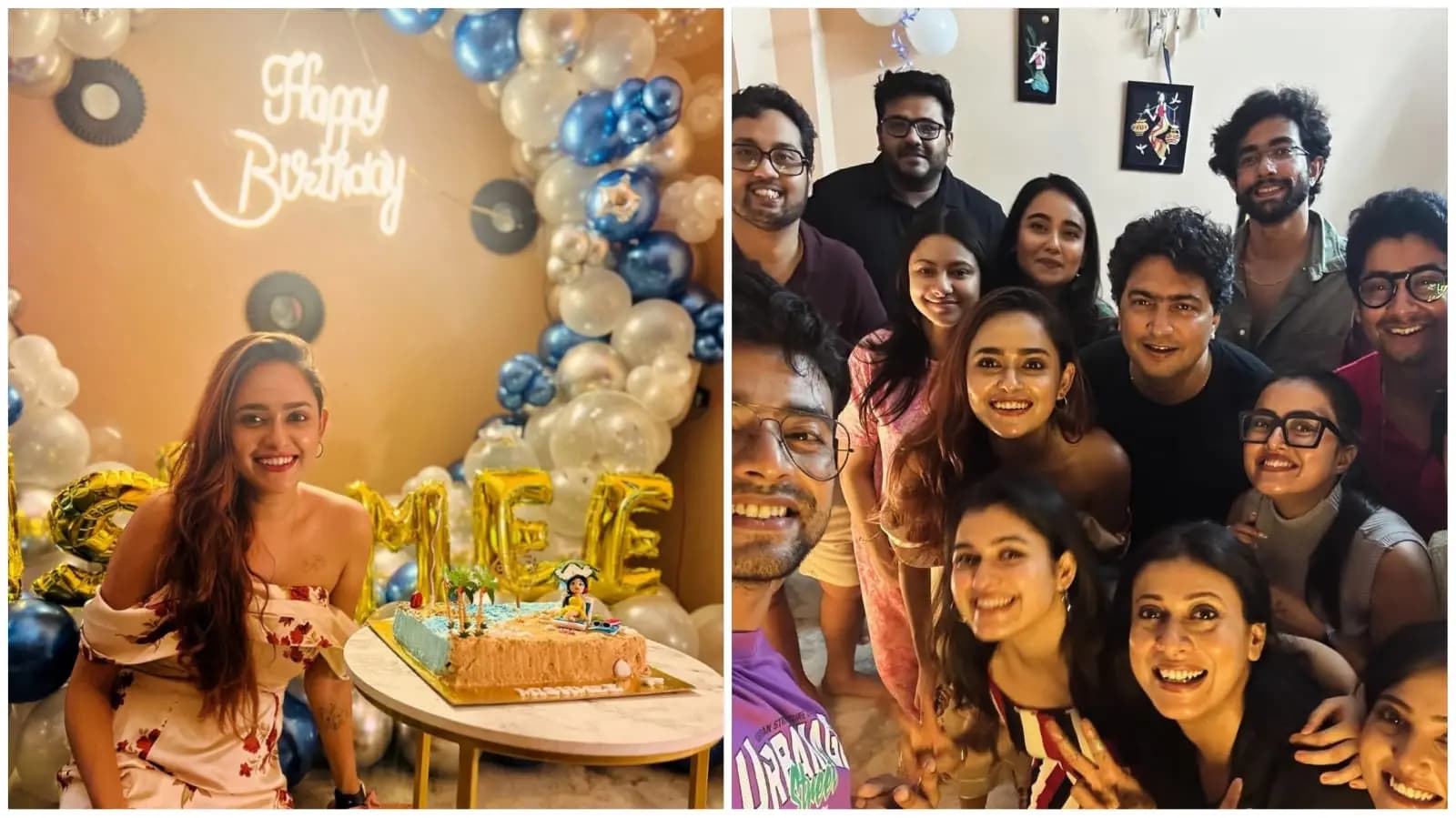tollywoods most famous couple ranojoy and shyamoupti appeared on mishmees birthday party