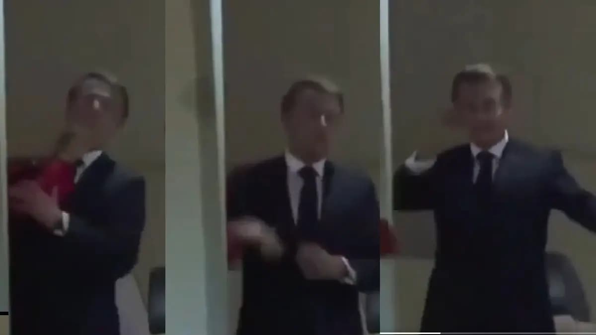 Macrons face being shoved away in an abrupt gesture by his wife  Video Viral in social media