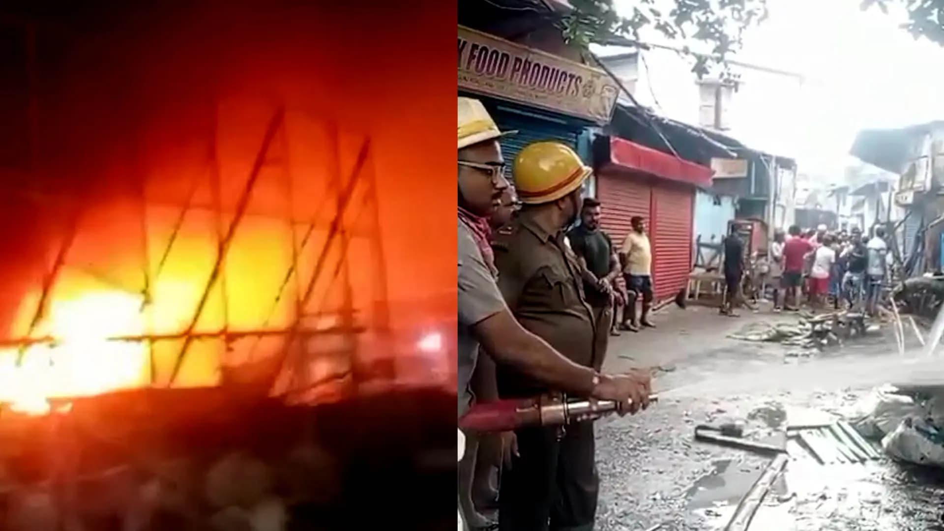 Fire Breaks Out at Khidirpur Market Kolkata Many Shops Burnt Out
