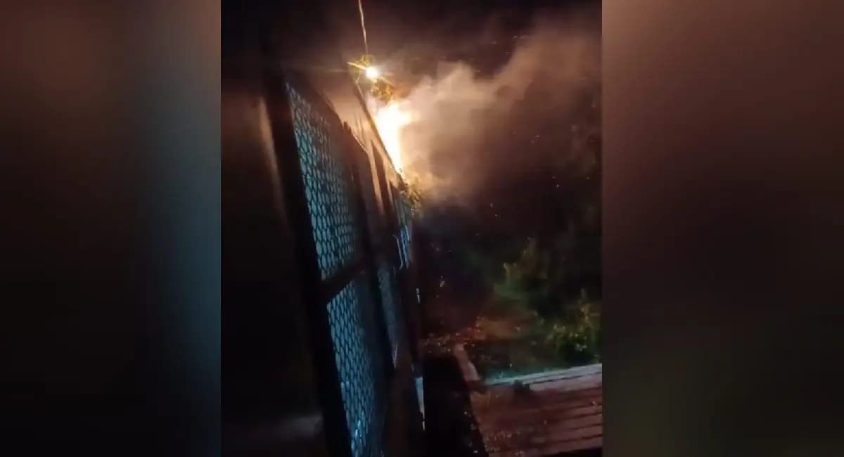 Rain and thunderstorm Fire in fast passenger train at Murshidabad 