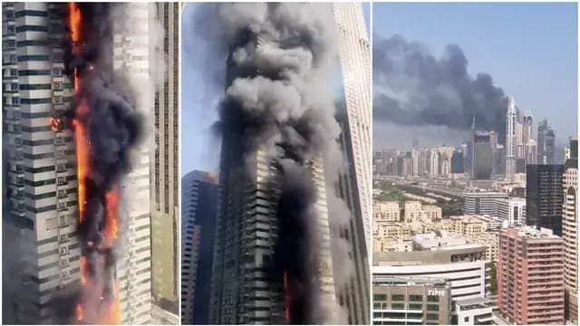 Massive fire at 67 storey Dubai Building