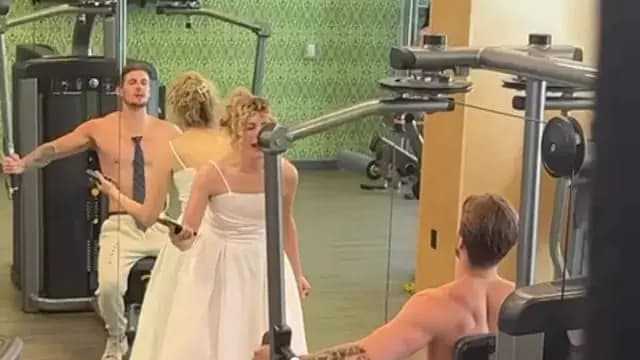 Groom Hits The Gym 20 Minutes Before Wedding How Bride Reacted